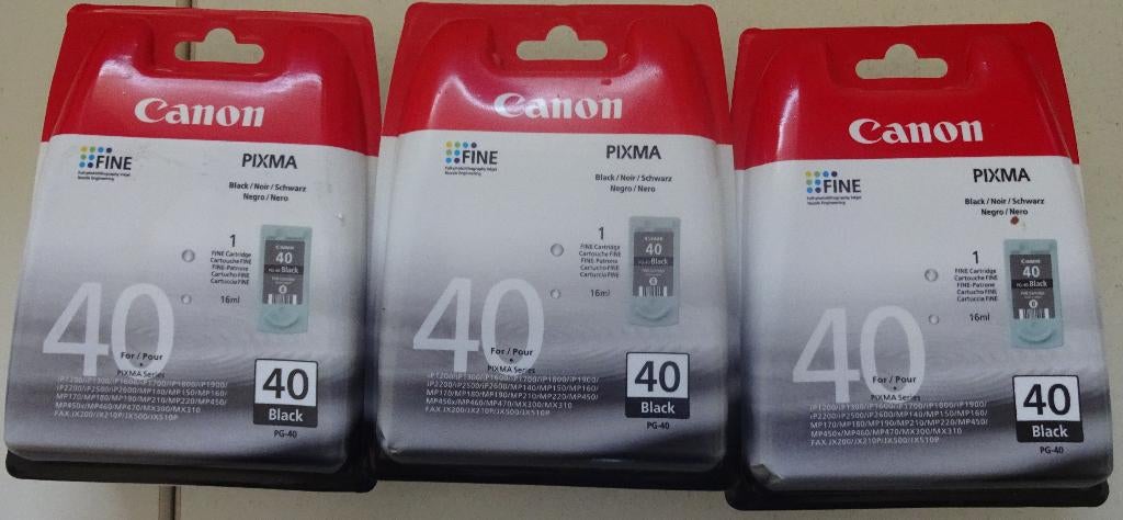 3 x PG-40 Cartridges (zwart), Computers en Software, Printers, Zwart-en-wit printen, Canon, Inkjetprinter, All-in-one