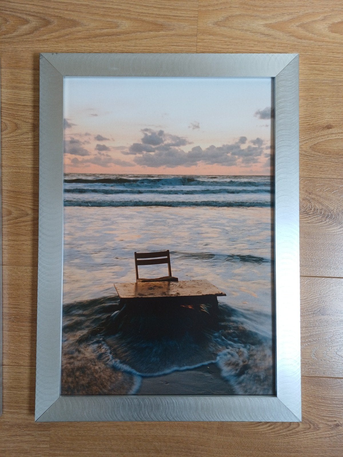 3 Zilveren Fotolijsten (41.8x61.8 cm) met Foto's, Ophalen, Gebruikt, Fotolijst, Metaal