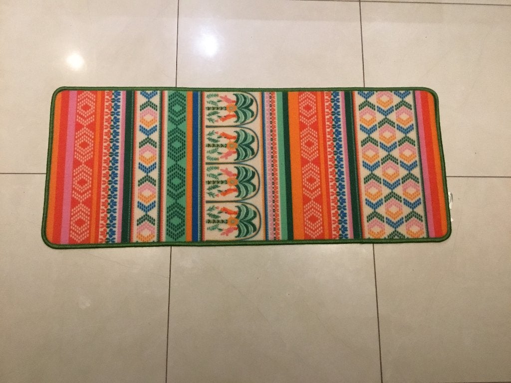 Vrolijk gekleurd tapijt met etnisch patroon, 100 tot 150 cm, Etnisch, Bohemien, Kleurrijk, Rechthoekig, Nieuw