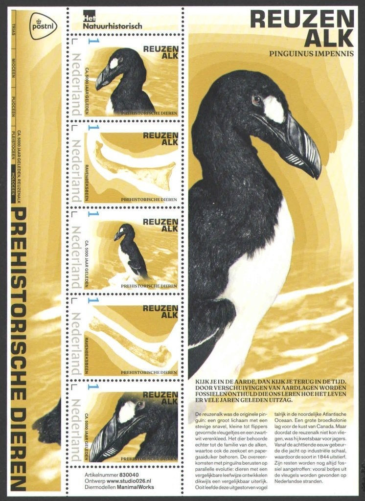 Postzegels Prehistorische dieren: Reuzenalk, Ophalen of Verzenden, Na 1940, Postfris