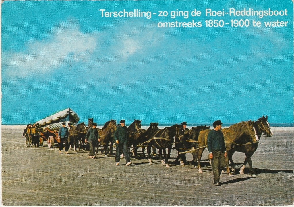TERSCHELLING Reddingsboot Omstreeks 1850-1900, Verzenden, 1960 tot 1980, Gelopen, Waddeneilanden