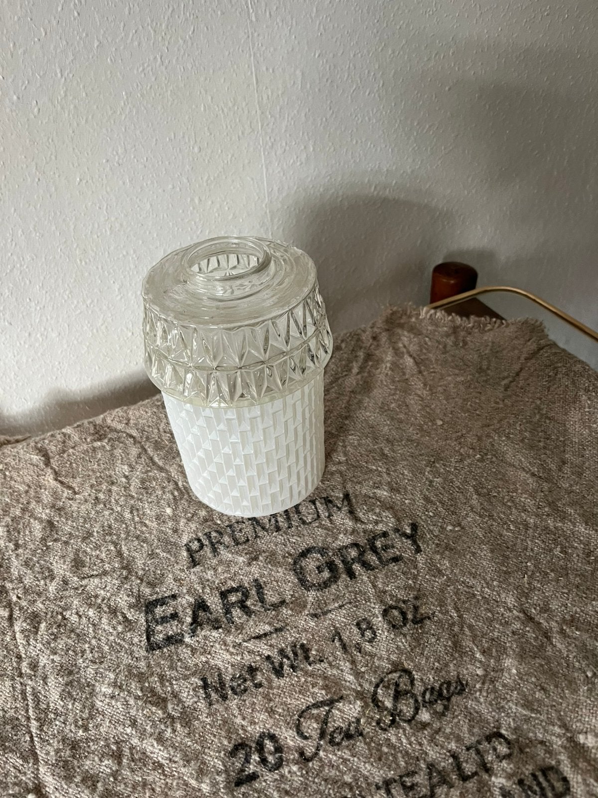 Vintage glazen lampenkapje, Ophalen, Rond, Minder dan 25 cm