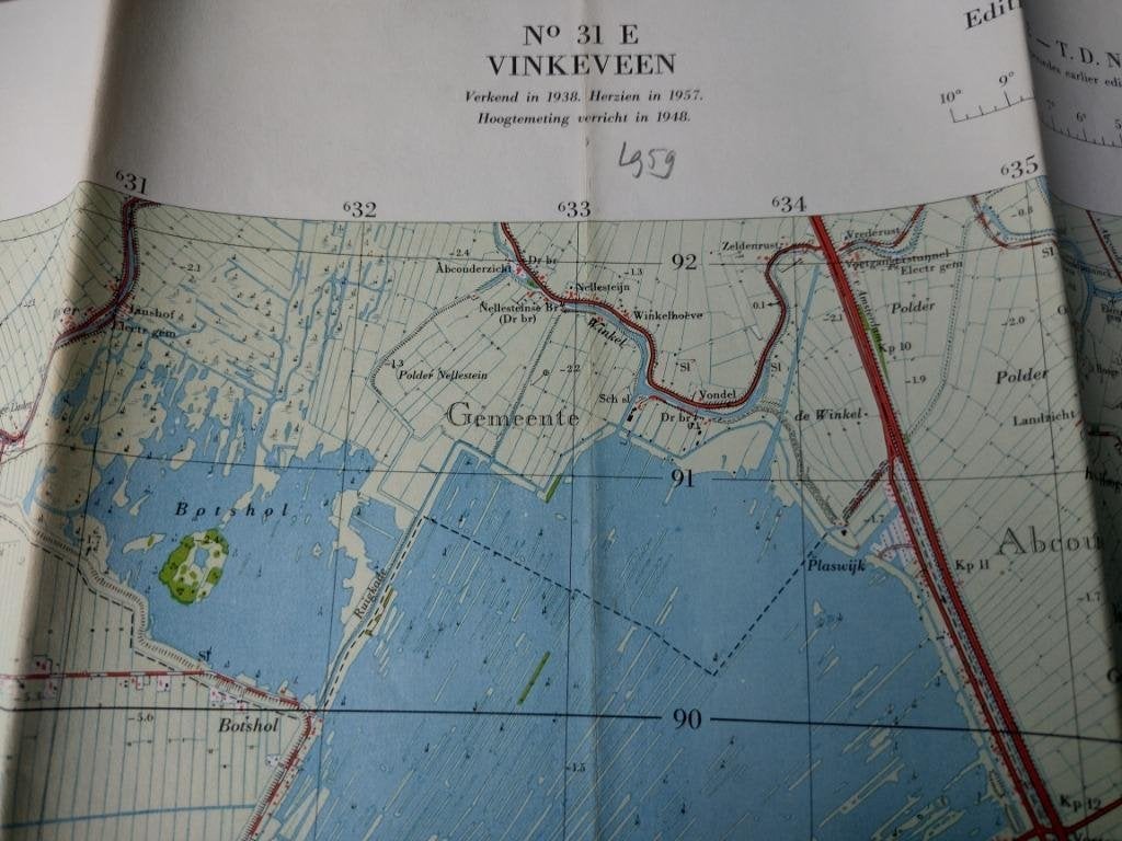 31 E Vinkeveen Breukelen Wilnis Baambrugge Plattegrond 1959, Antiek en Kunst, Ophalen of Verzenden