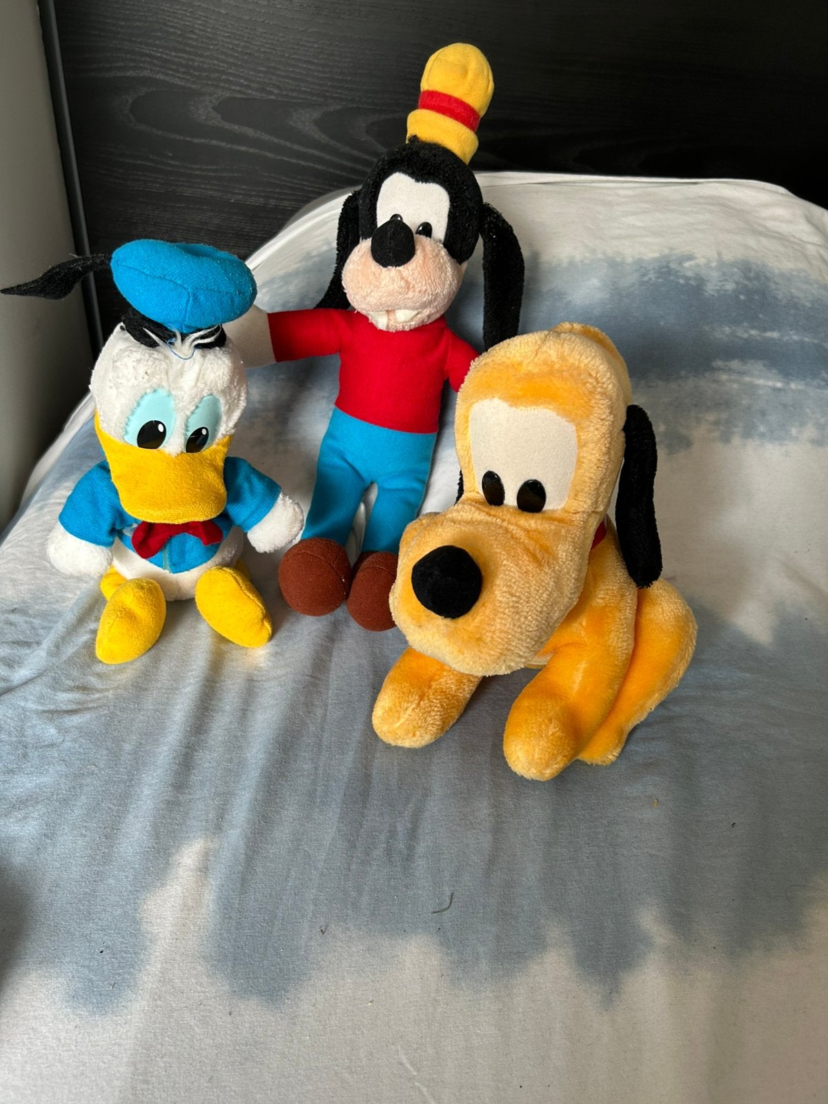 3 vintage disney knuffels pluto, mickey en donald duck, Ophalen of Verzenden, Gebruikt, Overige typen