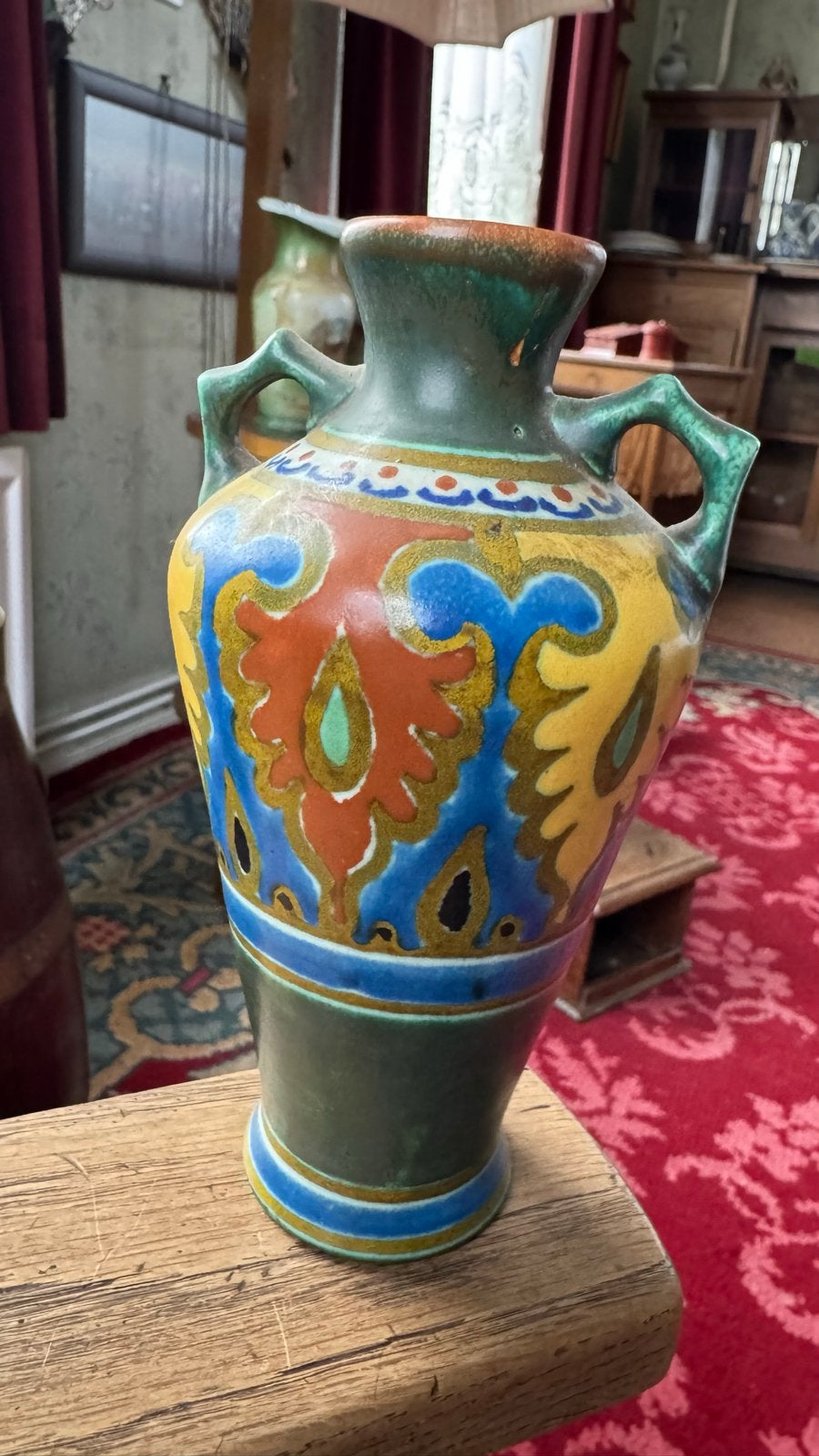 Antieke Gouds Plateel vaas PZH – Decor ‘Emmy’ (1921), Ophalen of Verzenden