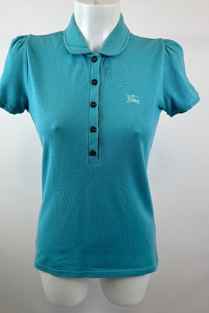 BURBERRY Blauw polo shirt  Maat S, Kleding | Dames, Blauw, Ophalen of Verzenden, Zo goed als nieuw, Maat 36 (S)