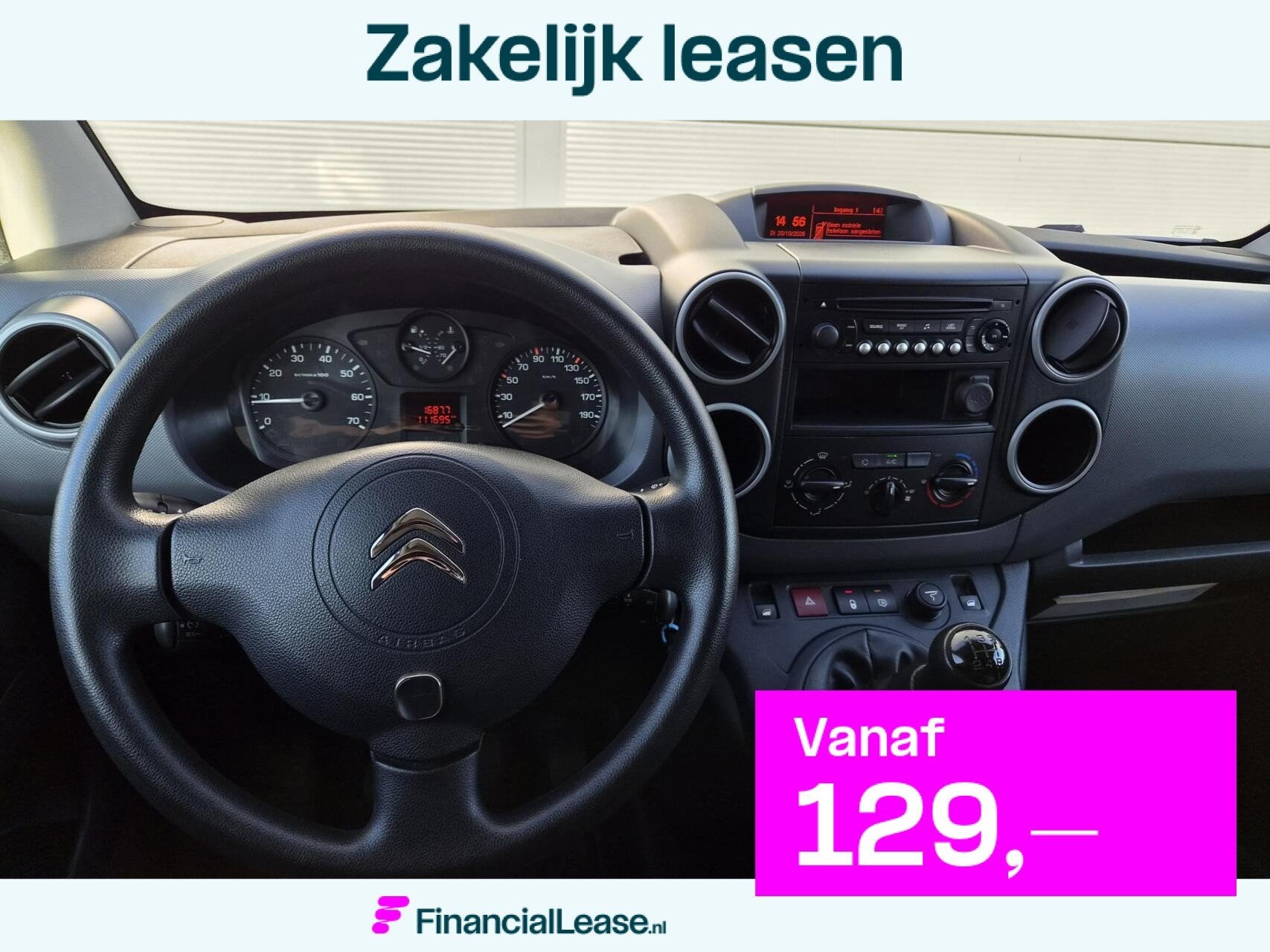 Citroen Berlingo 1.6 BlueHDI Airco Cruise Sidebars Marge, 4 cilinders, Citroën, Zwart, Bedrijf