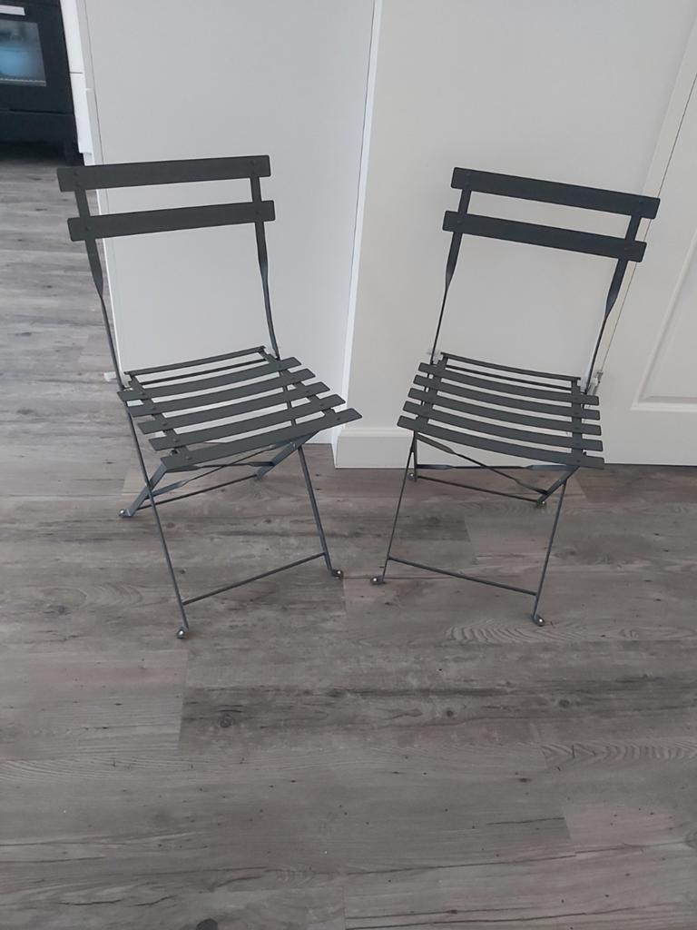 Nieuw! 2 Stuks bistrostoeltjes terrasstoel antraciet grijs, Tuin en Terras, Ophalen, Nieuw