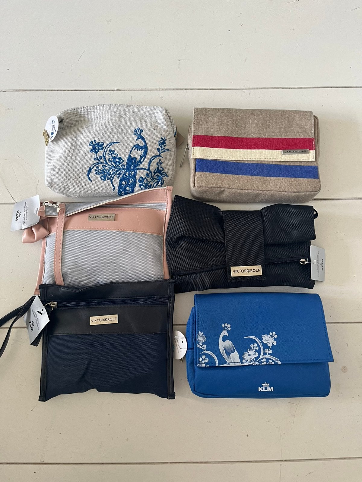 6 KLM business class tasjes en 1 van delta, Sieraden, Tassen en Uiterlijk, Ophalen of Verzenden, Nieuw, Meerkleurig, Heer of Dame