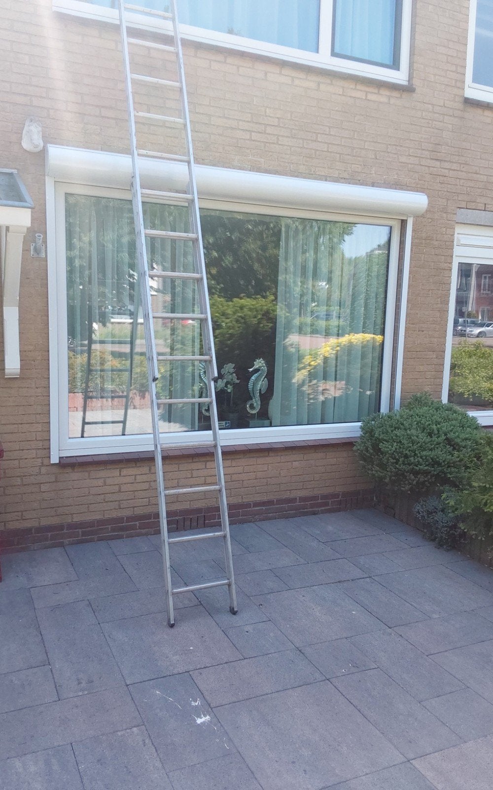 2delige aluminium ladder, Doe-het-zelf en Verbouw, Ladders en Trappen, Ophalen, Gebruikt, 4 meter of meer