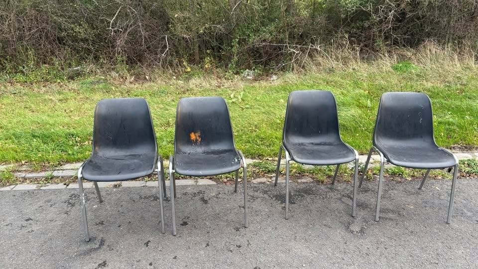kantine stoelen, Ophalen, Gebruikt, Zwart, X