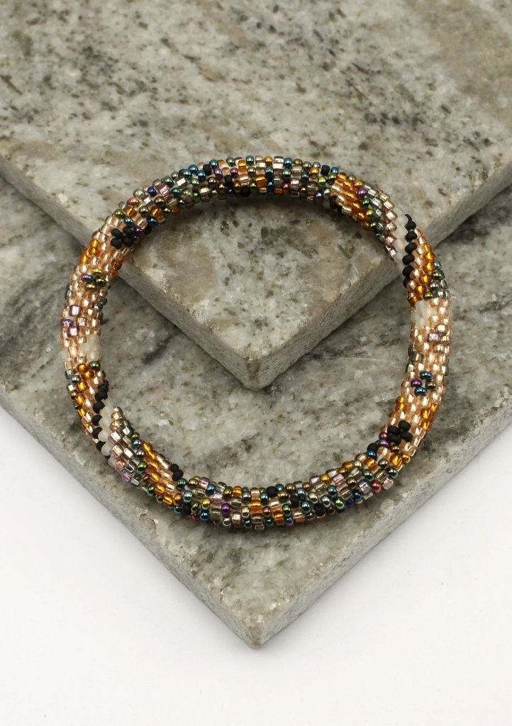 Glaskralen armband - gouden - RB182, Sieraden, Tassen en Uiterlijk, Overige materialen, Overige kleuren, Verzenden, Nieuw