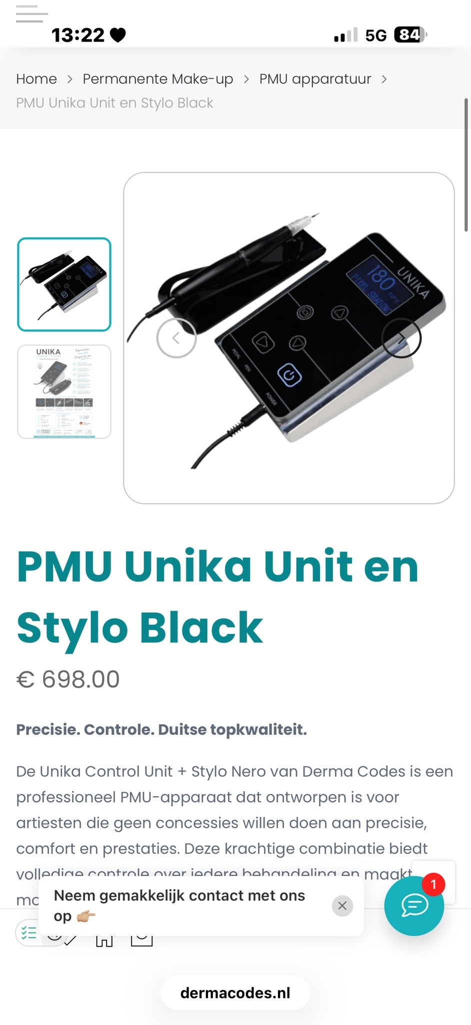 PMU Unika Unit en Stylo Black - Zo goed als nieuw, Sieraden, Tassen en Uiterlijk, Uiterlijk | Lichaamsverzorging, Ophalen of Verzenden