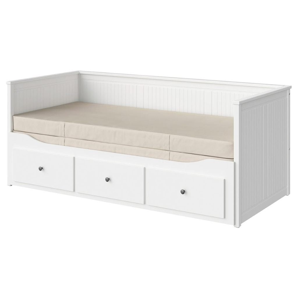 HEMNES Bedbank met 3 lades, wit, 80x200 cm, Huis en Inrichting, Slaapkamer | Bedden, Ophalen, Eenpersoons, Scandinavisch / Modern
