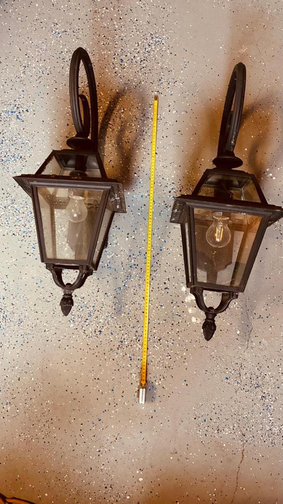 2 buiten lampen, Huis en Inrichting, Lampen | Hanglampen, Ophalen, Gebruikt, Metaal, 50 tot 75 cm