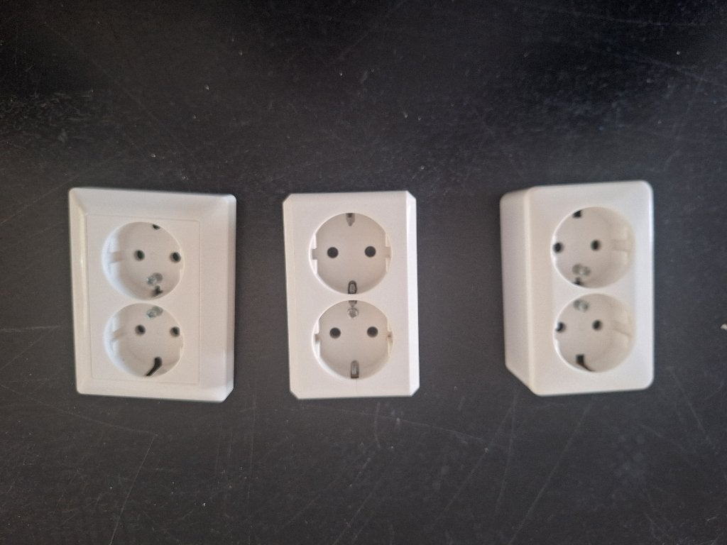 Dubbele wandcontactdozen opbouw drie stuks., Ophalen, Gebruikt, Overige merken, Overige typen