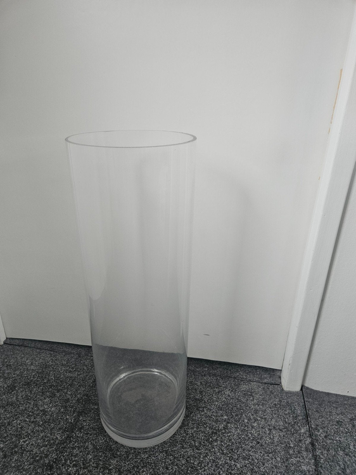 Glazen cilinder vaas 60 cm hoog, 20 cm doorsnede, Ophalen, Zo goed als nieuw, Transparant, Glas