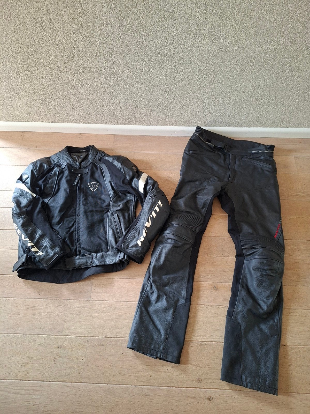 Motorpak heren REV'IT zwart leer, Motoren, Revit REV’IT, Ophalen of Verzenden, Tweedehands, Heren