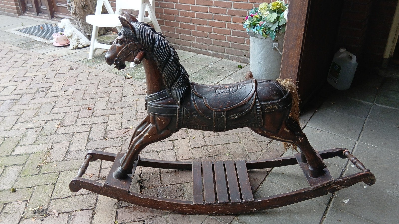 Antiek houten hobbelpaard - kleine reparatie nodig, Ophalen