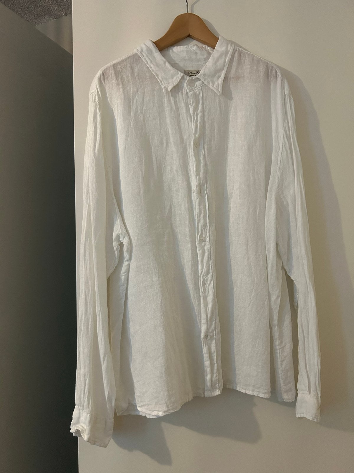 Wit Linnen Overhemd XL Puro Lino, Verzenden, Nieuw, Wit, Halswijdte 43/44 (XL)
