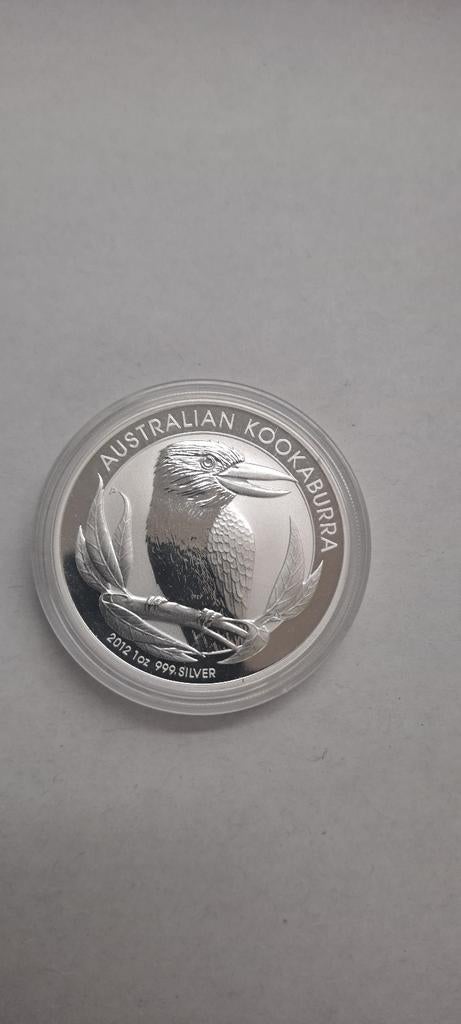 2012 Australische Kookaburra 1oz Zilveren Munt, Ophalen of Verzenden, Losse munt, Zilver