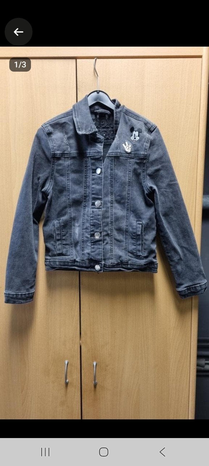 Stoer spijkerjasje Primark Mickey Mouse maat 134, Gebruikt, Meisje, Ophalen of Verzenden, Primark