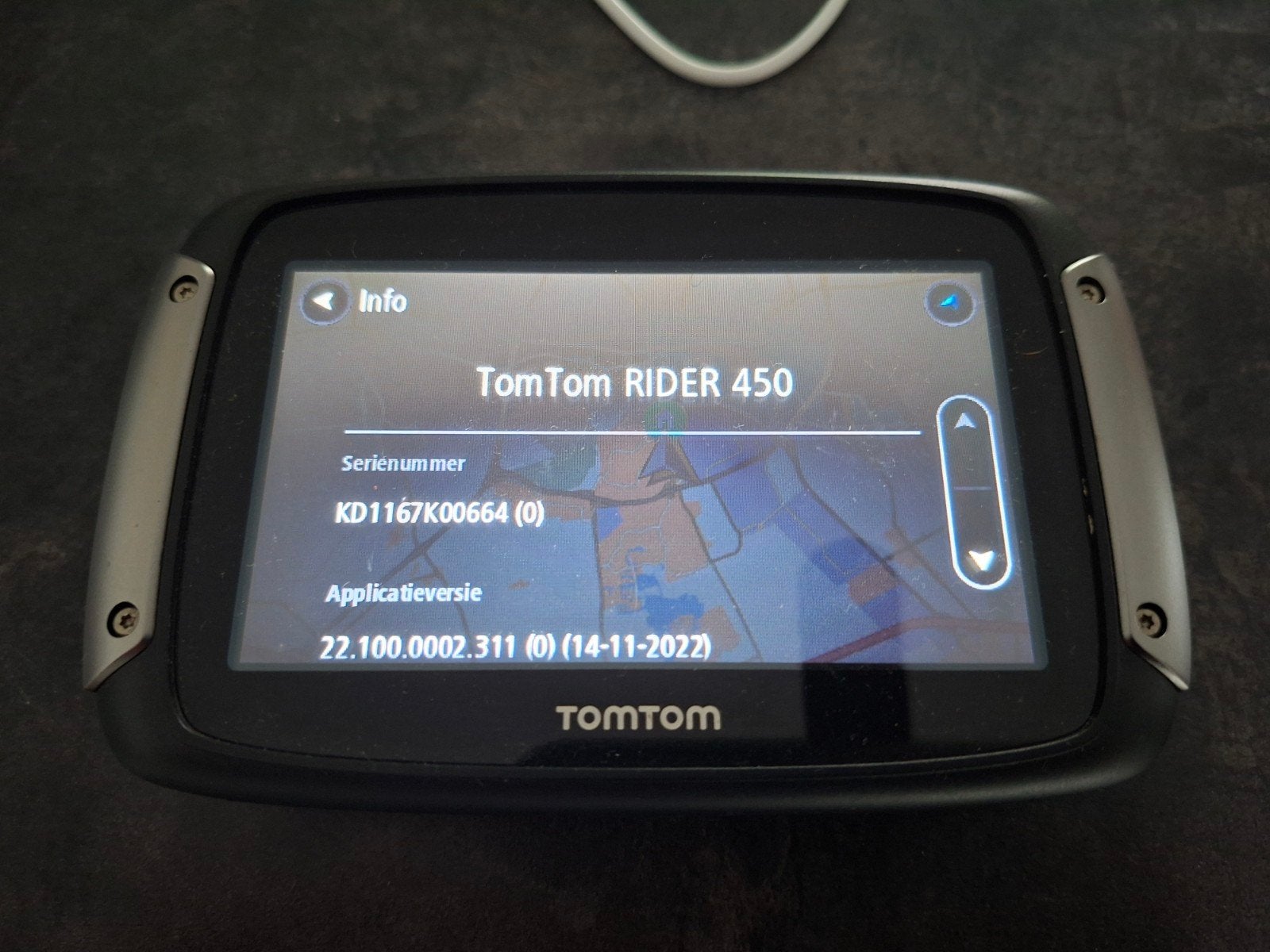 TomTom Rider 450 motor navigatie met houder en bedrading, Ophalen of Verzenden, Gebruikt