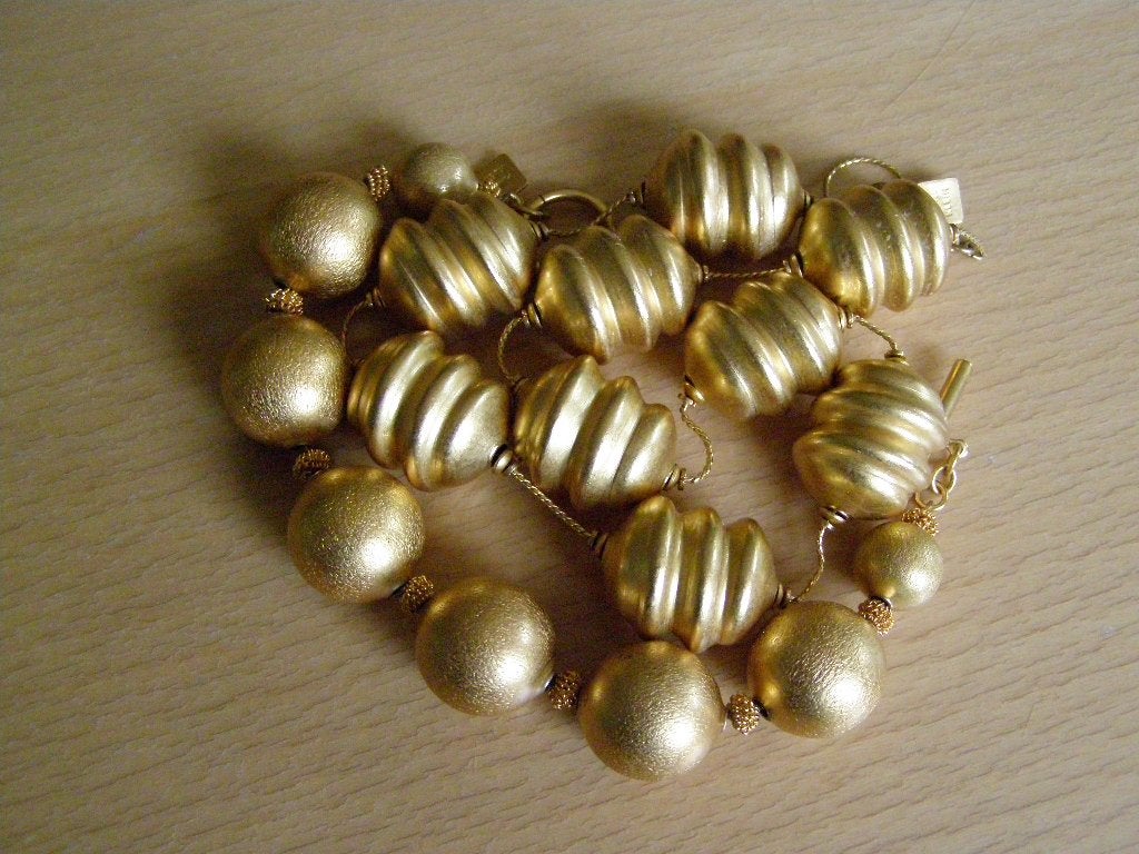 Anne Klein Vintage Gouden Ketting & Armband Set Jaren '80, Sieraden, Tassen en Uiterlijk, Kettingen, Ophalen of Verzenden, Zo goed als nieuw