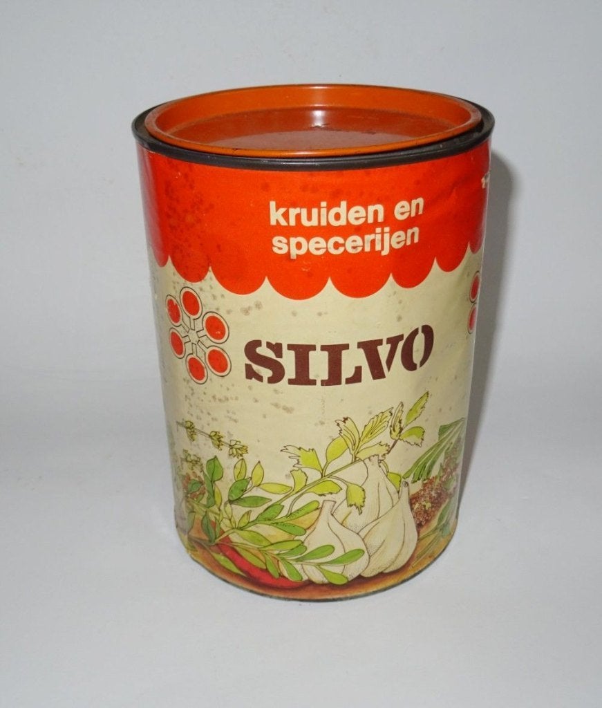 Groot blik Silvo specerijen zwarte peper, Verzamelen, Blikken, Ophalen of Verzenden, Gebruikt, Overige