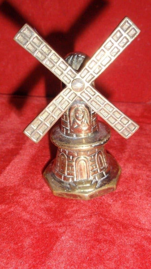 Oud geel messing tafelbel molentje met klepel, Antiek en Kunst, Antiek | Koper en Brons, Ophalen of Verzenden, Koper