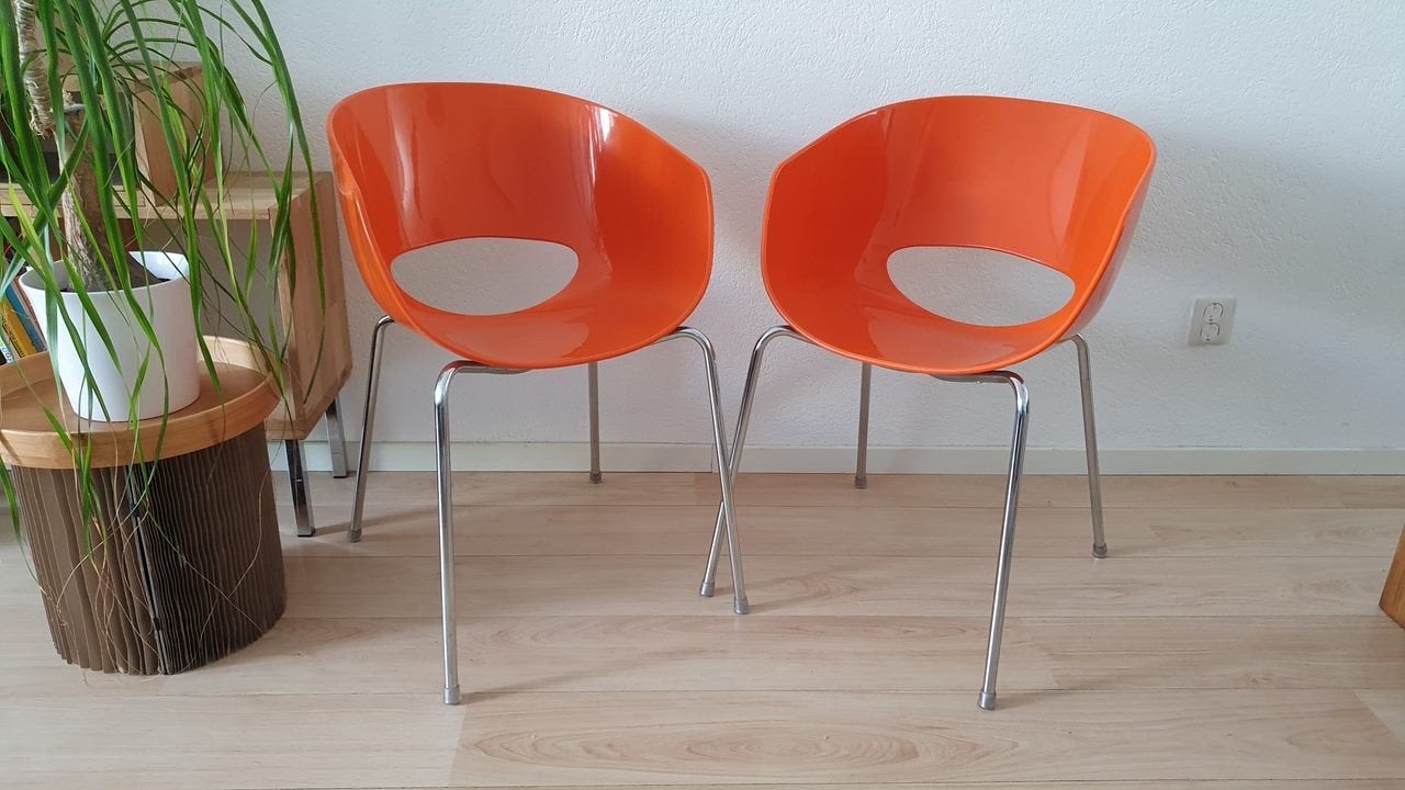 Sintesi Orbit Large stoel oranje, Tuin en Terras, Ophalen, Kunststof, Rond, Zo goed als nieuw