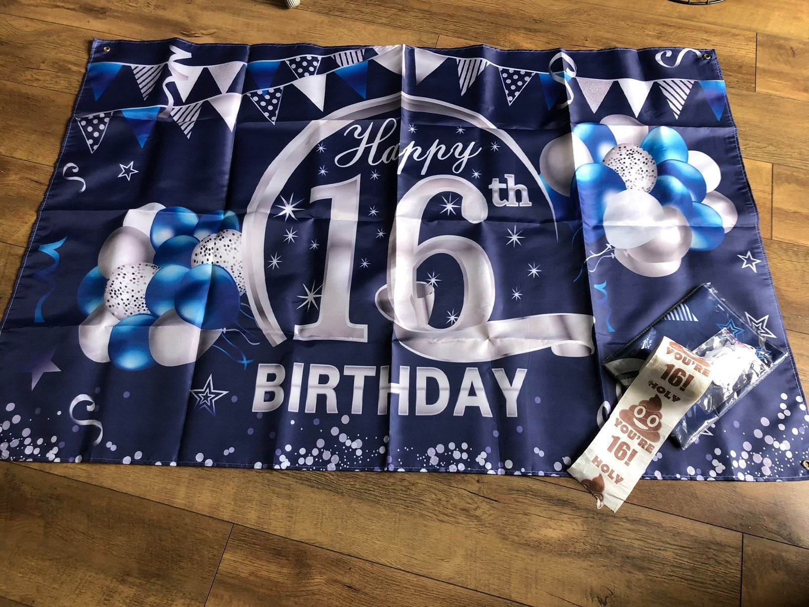 2x Sweet 16 vlaggen, Ophalen, Zo goed als nieuw