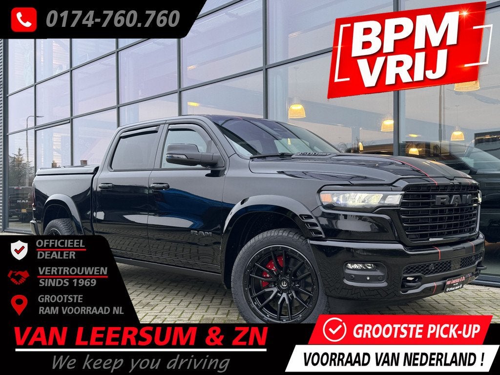 Dodge Ram 1500 Laramie Night XXL Hurricane | Pano | H&K | Pa, Automaat, Zwart, 426 pk, Zwart