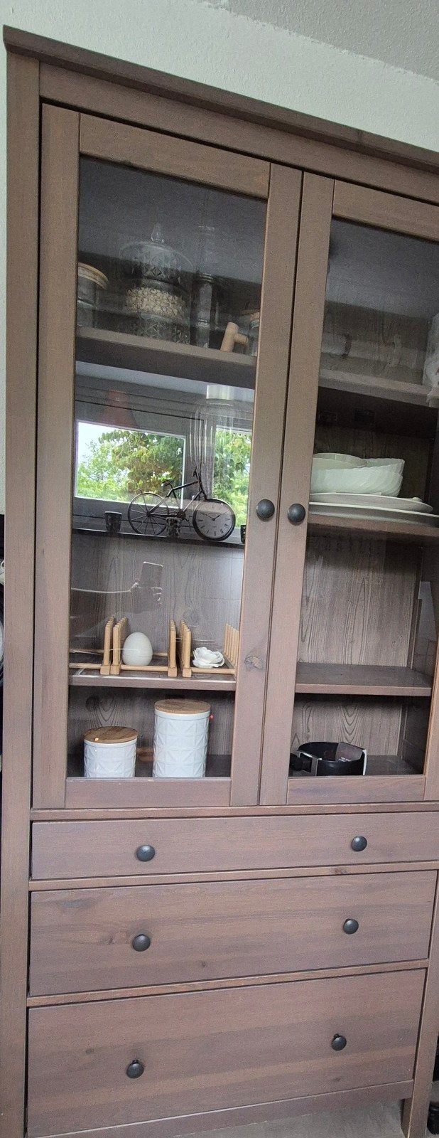 Ikea hemnes vitrine kast, Ophalen, 50 tot 100 cm, Zo goed als nieuw, 150 tot 200 cm