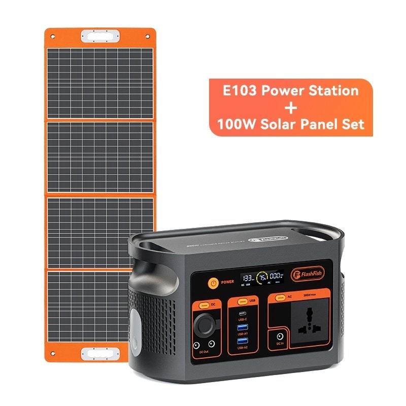 FlashFish E103 300W Powerstation + 100W zonnepaneel - Nieuw, Ophalen of Verzenden, Nieuw