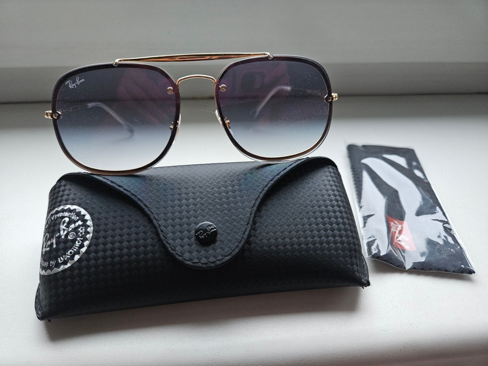 Ray-Ban Blaze RB3583N Zonnebril - Zo goed als nieuw, Ophalen, Zonnebril, Blauw, Zo goed als nieuw
