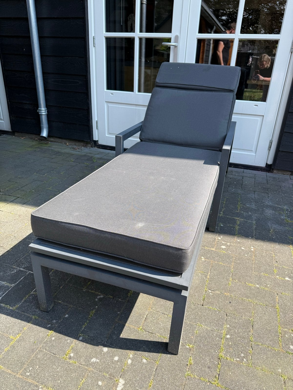 2x Ligbedden met kussens - Zo goed als nieuw, Tuin en Terras, Ligbedden, Ophalen, Zo goed als nieuw, Aluminium, Verstelbaar