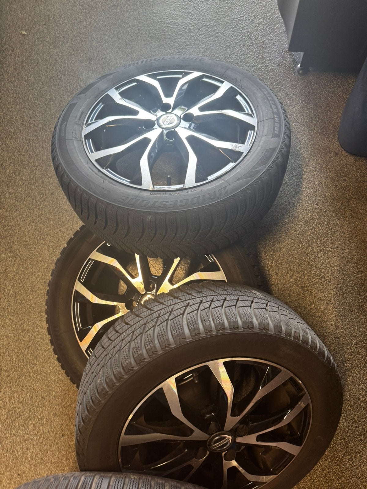 4 Winterwielen Nissan Micra K14–195/55 R16–Zo goed als nieuw, Ophalen, 16 inch, Banden en Velgen, Winterbanden