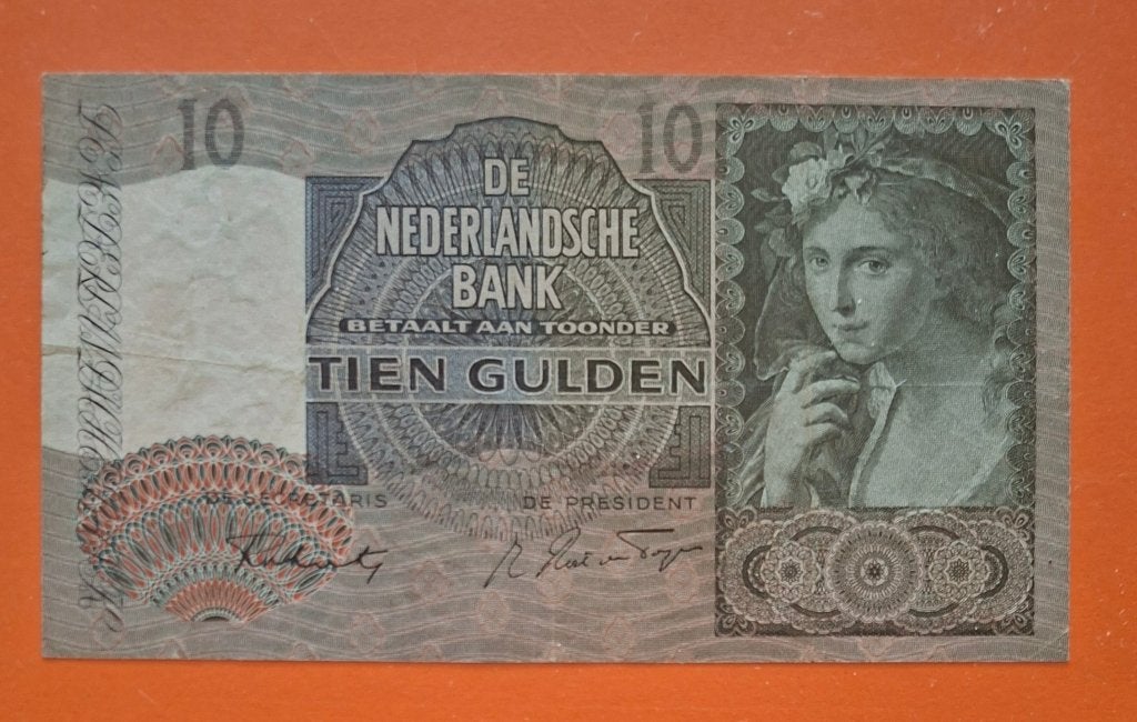 10 gld.1941, Meisje, 2e uitgifte, REPLACEMENT, cat. PL38..bR, Postzegels en Munten, Bankbiljetten | Nederland, Verzenden, 10 gulden