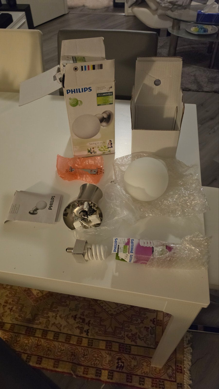 Philips Ecomoods Caress Wandlamp - Nikkel, Philips, E14 (klein), Ophalen of Verzenden, Zo goed als nieuw
