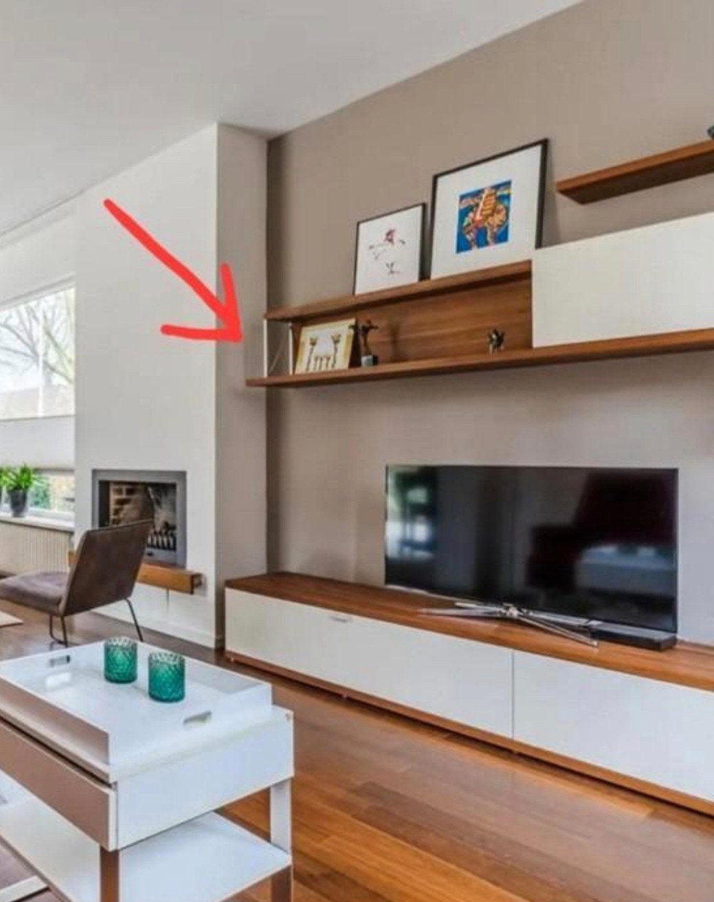 Bovenkast tv-meubel + bijbehorende plank, Huis en Inrichting, Ophalen, Zo goed als nieuw, Minder dan 100 cm, Kersenhout