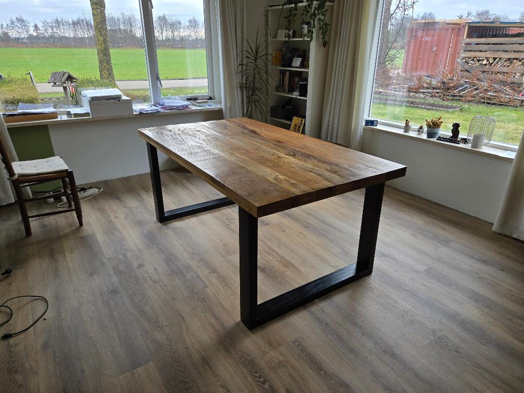 Houten tafel, Huis en Inrichting, Ophalen, Gebruikt, Teakhout, 50 tot 100 cm