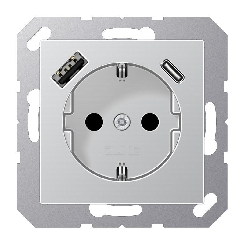 WCD RA 1-voudig inbouw + USB A & C A500 aluminium, Verzenden, Nieuw