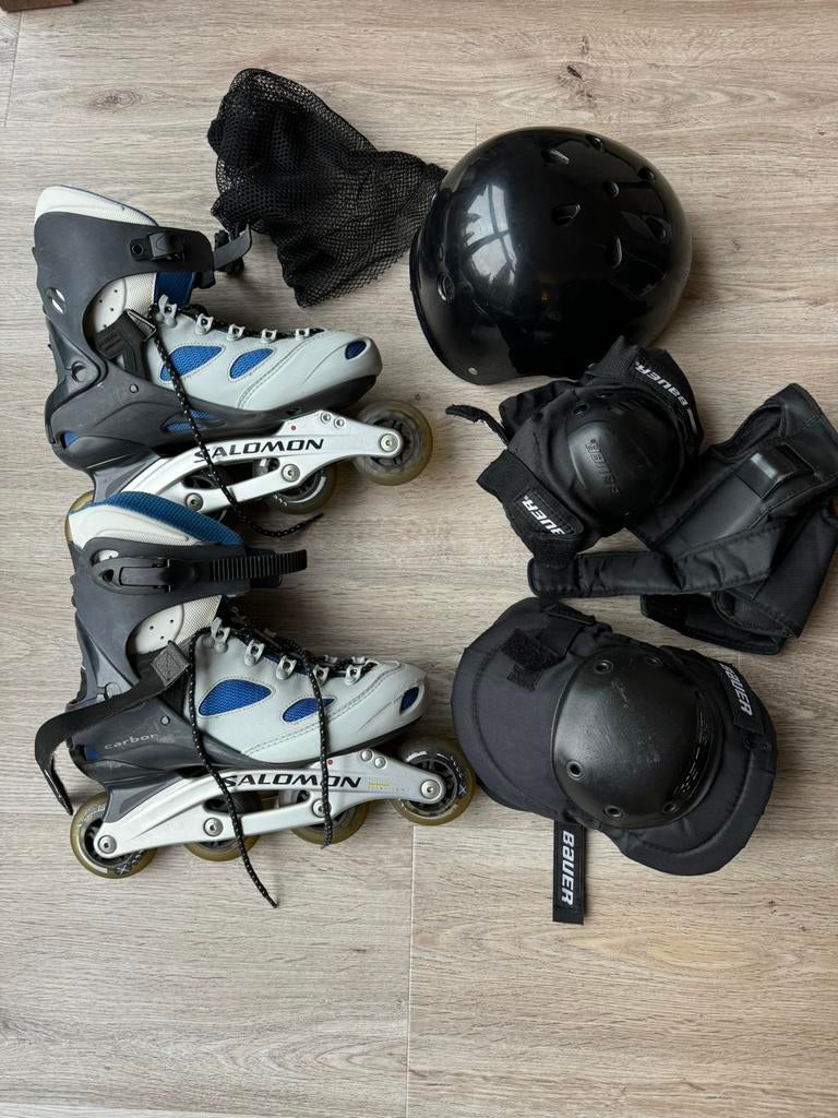 Salomon TR8 carbon Inline skates maat 42 2/3, Sport en Fitness, Skeelers, Heren, Inline skates 4 wielen, Verstelbaar, Gebruikt