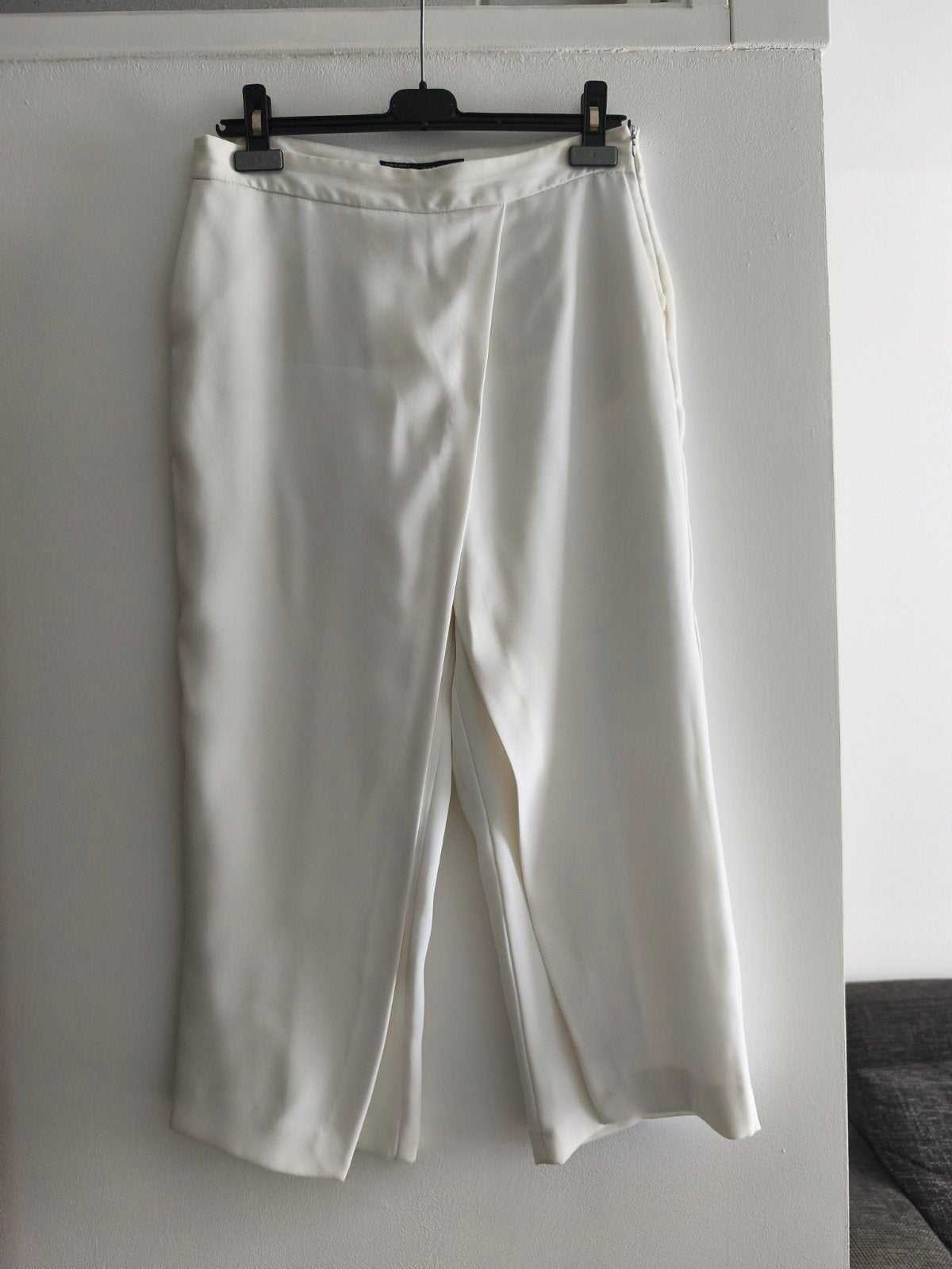Zara elegante ivoorcrème vouwbroek, Ophalen of Verzenden, Zo goed als nieuw, Lang
