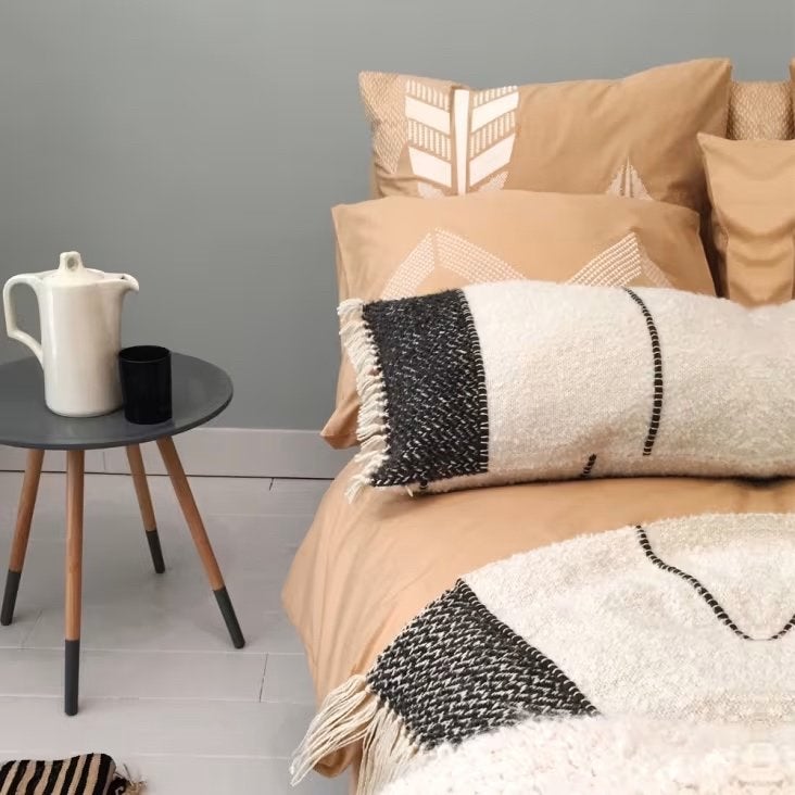 Malagoon Sahara Offwhite set kussen 35x60 en plaid 125x150cm, 125 cm, Onbekend, Nieuw, Malagoon