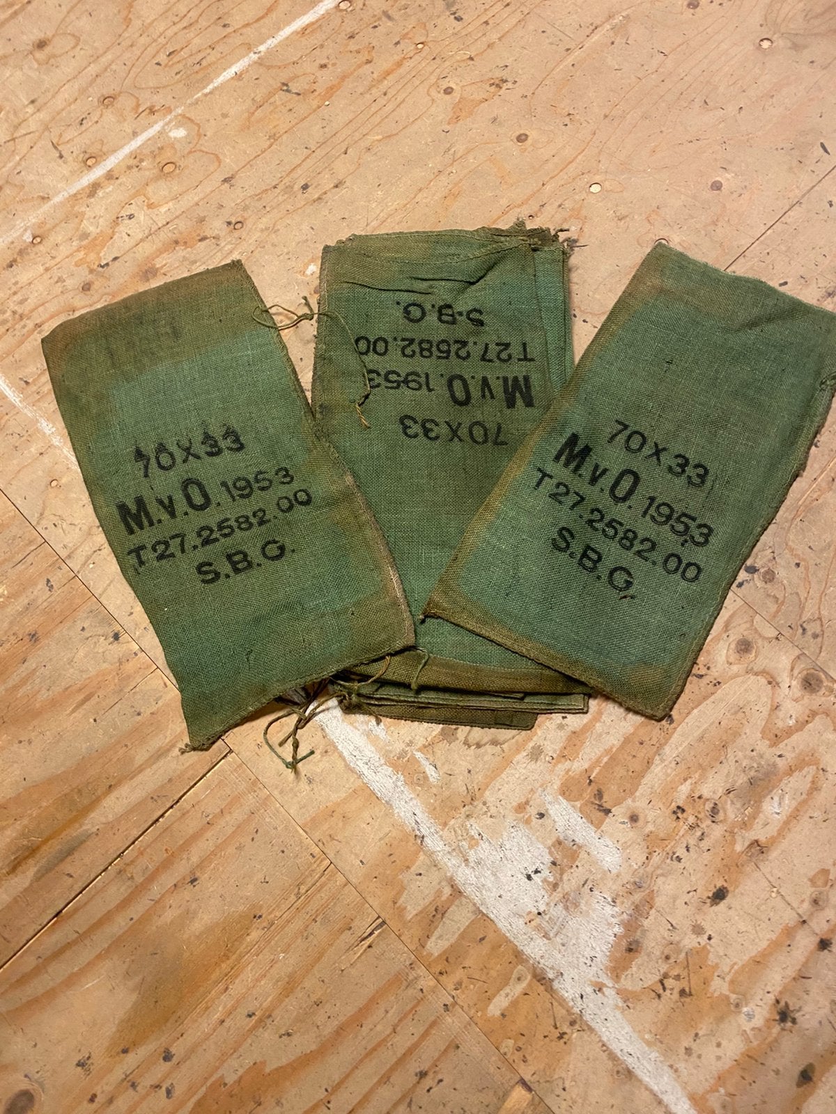 Zandzakken MvO gestempeld, Ophalen of Verzenden, Landmacht, Nederland