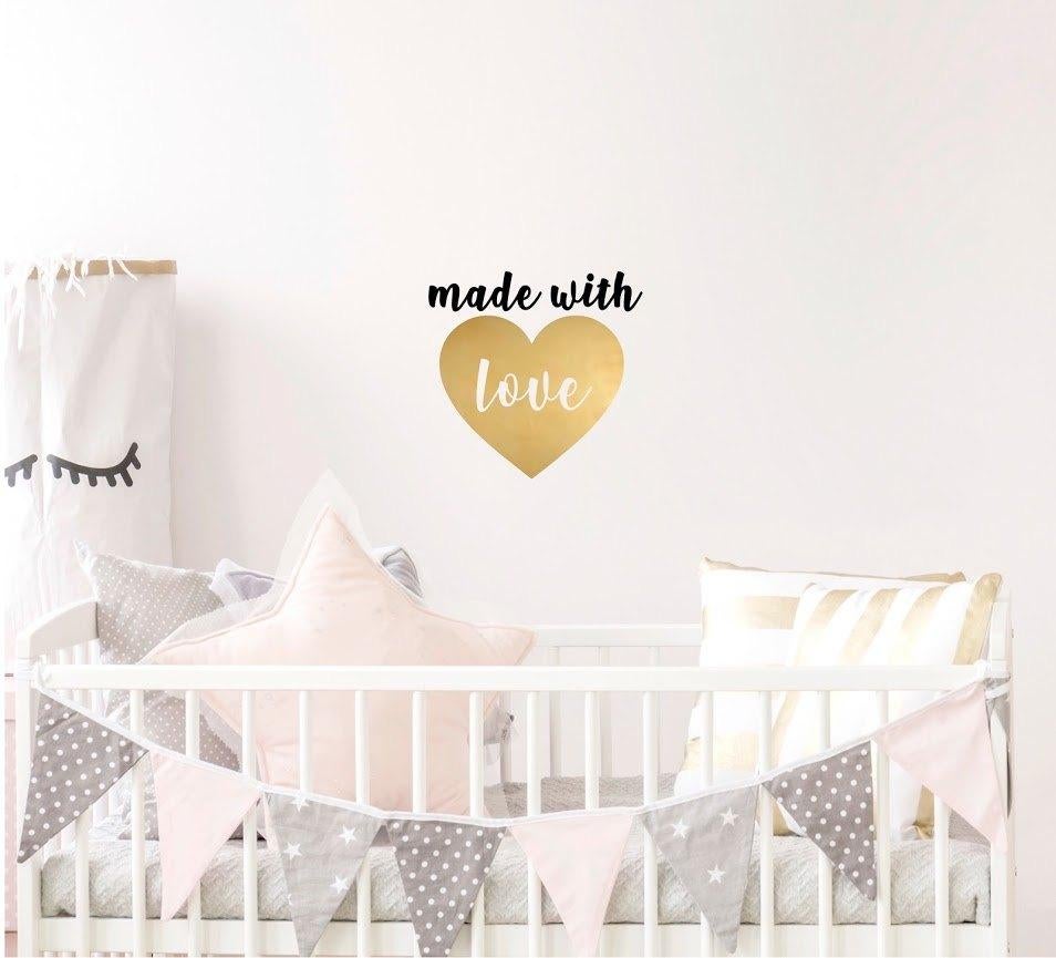 Muursticker Made Love Goud Pöm le Bonhomme, Kinderen en Baby's, Kinderkamer | Inrichting en Decoratie, Nieuw, Pöm Pöm le bonhomme