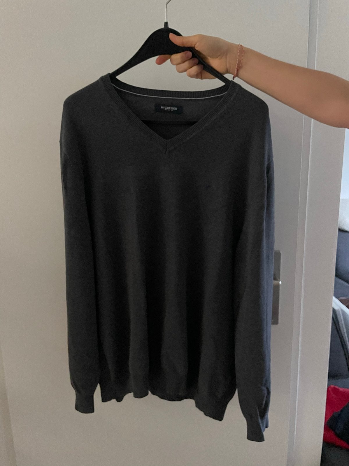 McGregor Herentrui - Donkergrijs V-hals, Kleding | Heren, Ophalen of Verzenden, Gedragen, Maat 52/54 (L), Grijs