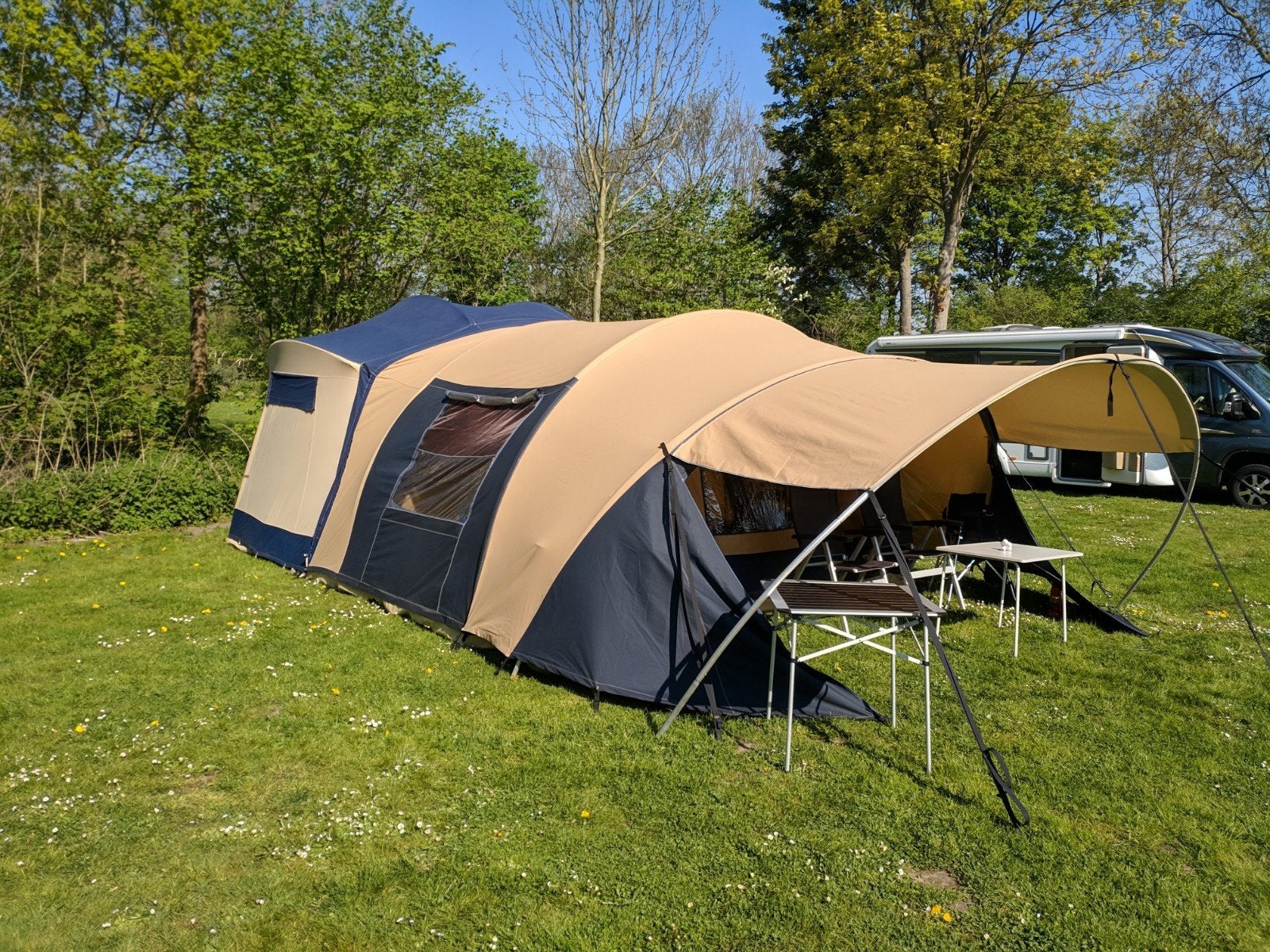 Met stalling-Cabanon Stratos vouwwagen, Ophalen, Blauw, Tot en met 6, Cabanon